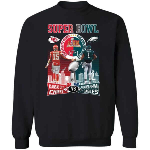 2025 Patrick Mahomes Chiefs Vs Jalen Hurts Eagles Signature Sweatshirt