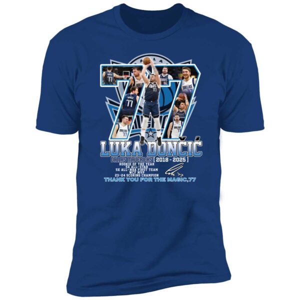 Luka Doncic Dallas Mavericks 2018 – 2025 Thank You For The Magic 77 Premium Shirt