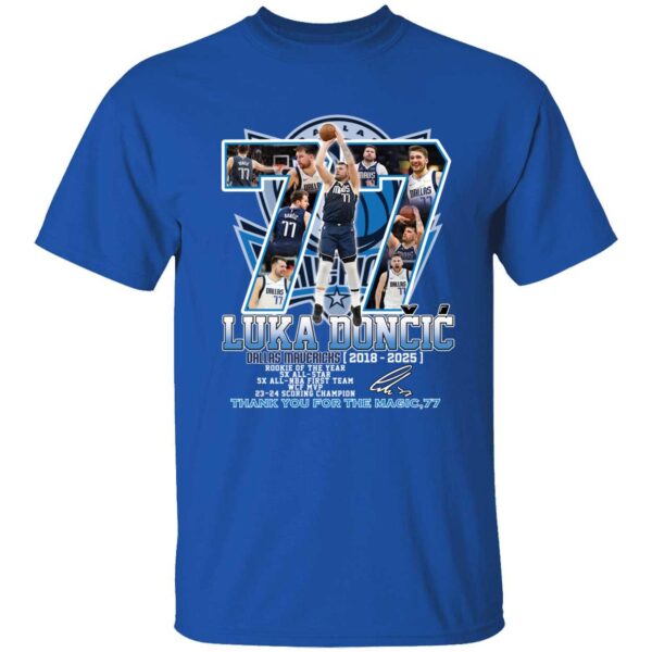 Luka Doncic Dallas Mavericks 2018 – 2025 Thank You For The Magic 77 Shirt
