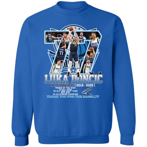 Luka Doncic Dallas Mavericks 2018 – 2025 Thank You For The Magic 77 Sweatshirt