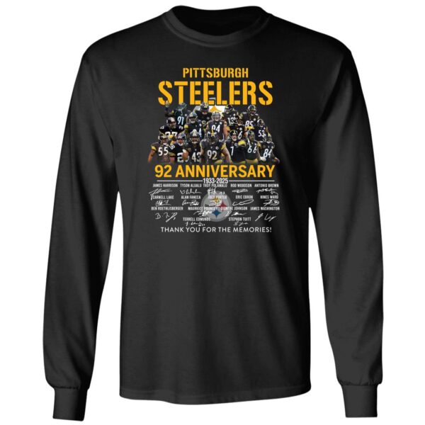 Pittsburgh Steelers 92 Anniversary 1933 2025 Thank You For The Memories Long Sleeve