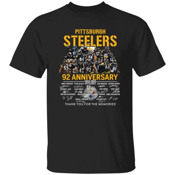 Pittsburgh Steelers 92 Anniversary 1933 2025 Thank You For The Memories Shirt