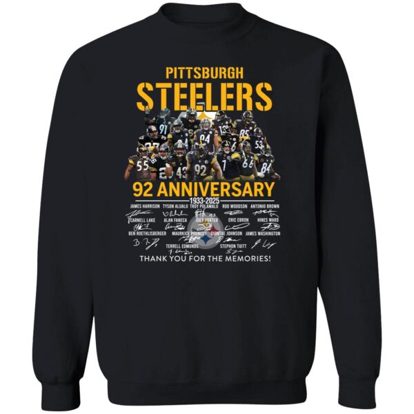 Pittsburgh Steelers 92 Anniversary 1933 2025 Thank You For The Memories Sweatshirt