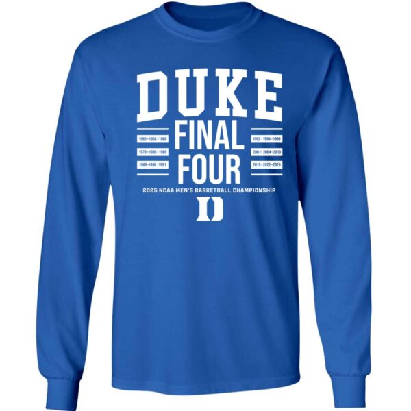 Duke Basketball All Time Final Fours Long Sleeve